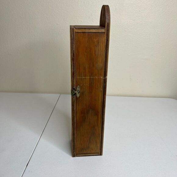 Vintage Wood Pig Tea Bag Dispenser Holder Hinged Latch Country Kitchen 16.5 Inch - Picture 4 of 15